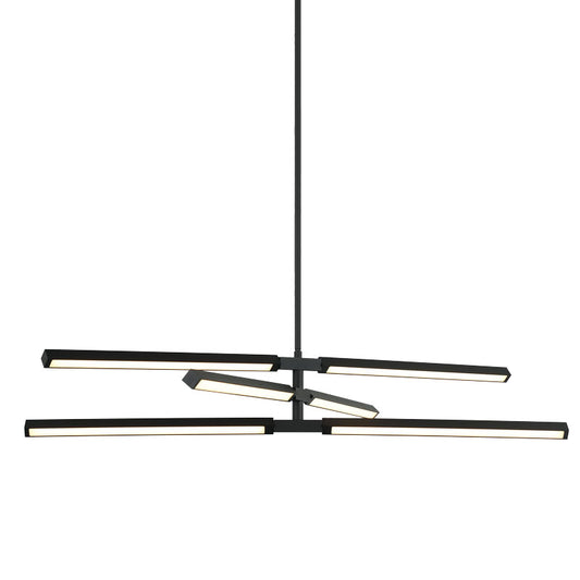 Matteo Lighting Lineal 48" 6-Light LED Chandelier in Matte Black (C43650MB)