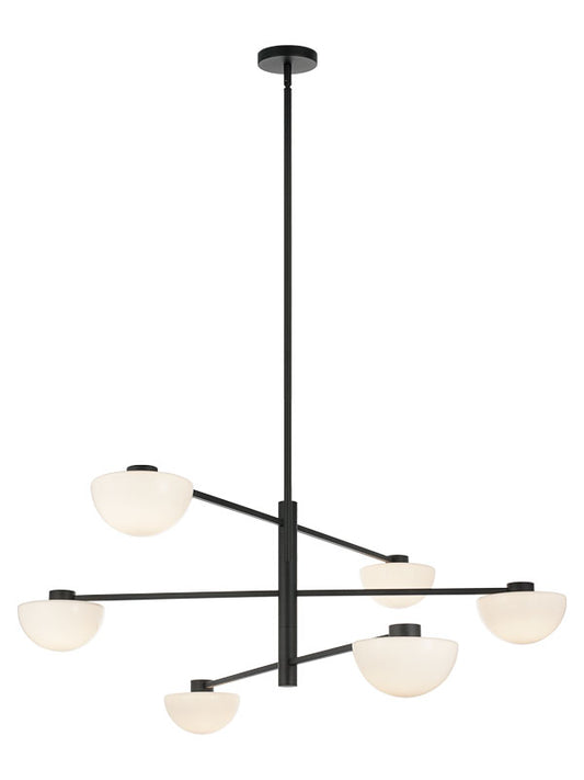 Matteo Lighting Gardena 42" 6-Light Chandelier in Matte Black (C43706MBOP) – alternate view