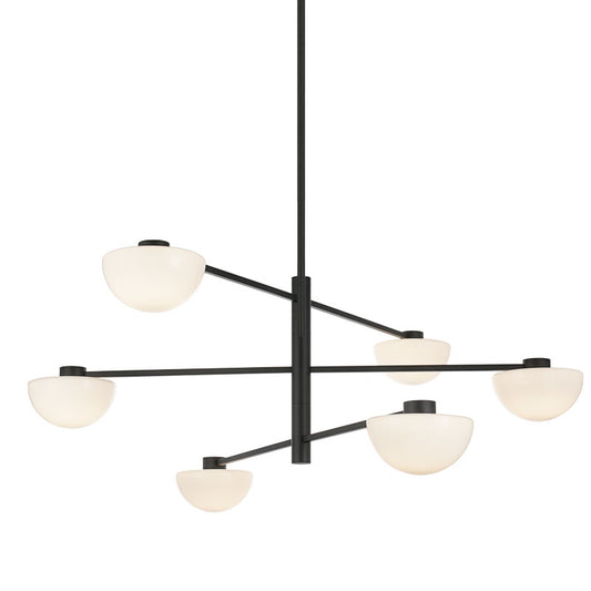 Matteo Lighting Gardena 42" 6-Light Chandelier in Matte Black (C43706MBOP)