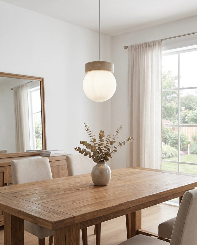 Matteo Lighting Dune 6" Travertine Pendant in Turkish Travertine (C44001WH) – alternate view
