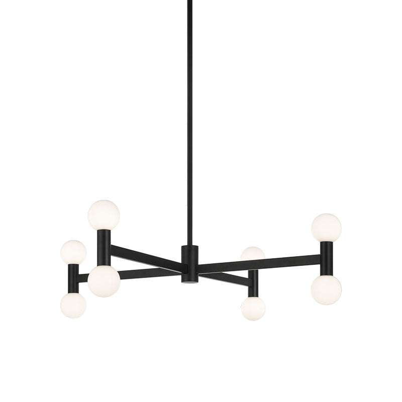 Matteo Lighting Interstellar 36" 8-Light Chandelier in Matte Black (C44108MBOP)