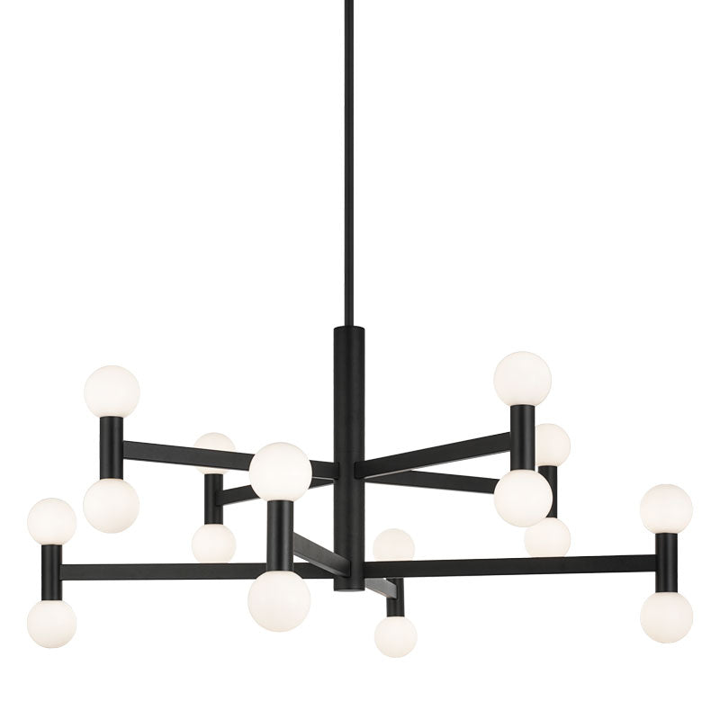 Matteo Lighting Interstellar 42" 16-Light Chandelier in Matte Black (C44116MBOP)