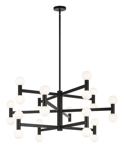Matteo Lighting Interstellar 42" 24-Light Chandelier in Matte Black (C44124MBOP) – alternate view