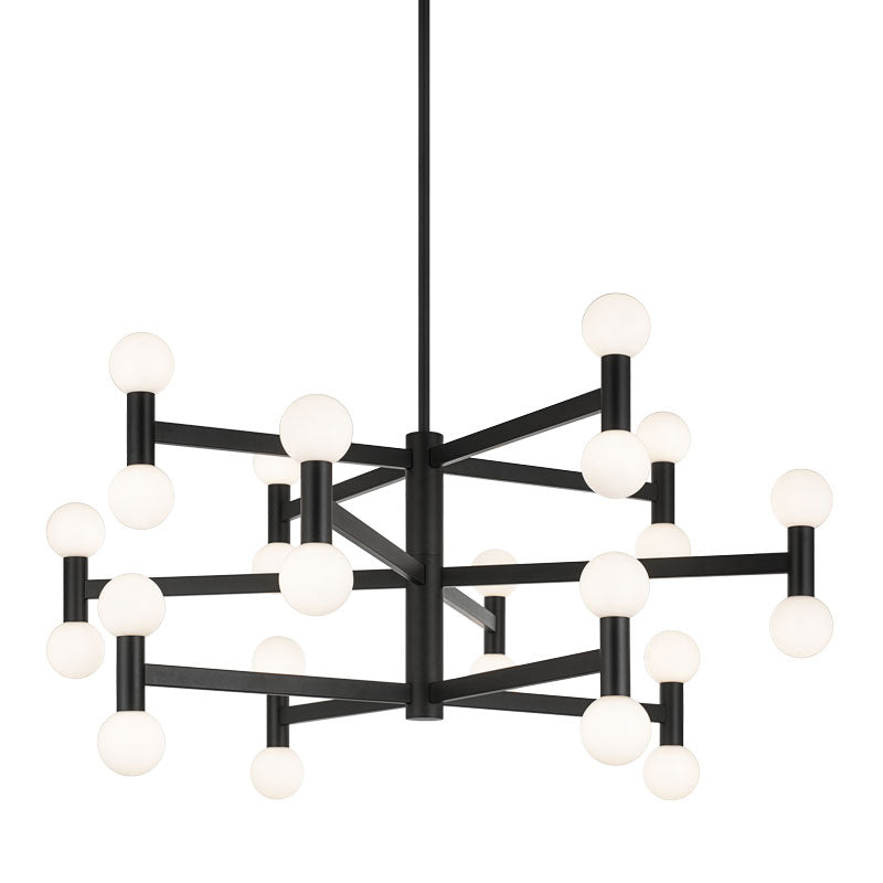 Matteo Lighting Interstellar 42" 24-Light Chandelier in Matte Black (C44124MBOP)