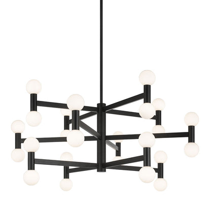 Matteo Lighting Interstellar 42" 24-Light Chandelier in Matte Black (C44124MBOP)