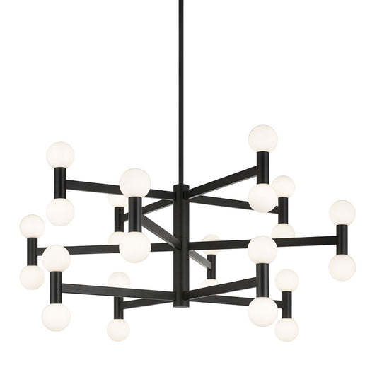 Matteo Lighting Interstellar 42" 24-Light Chandelier in Matte Black (C44124MBOP)