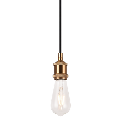 Matteo Lighting Bulstrode's Workshop Socket Pendant in Aged Gold Brass (C46100AG)