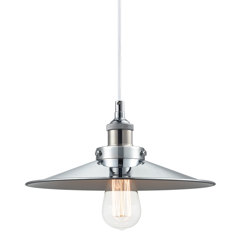 Matteo Lighting Bulstrode's Workshop 12" Pendant in Chrome / Chrome with White Interior (C46112CHCH)