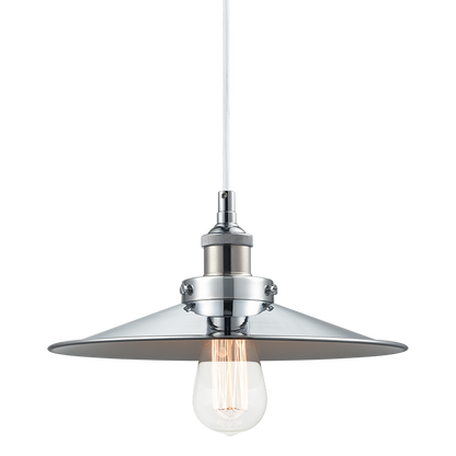 Matteo Lighting Bulstrode's Workshop 12" Pendant in Chrome / Chrome with White Interior (C46112CHCH)