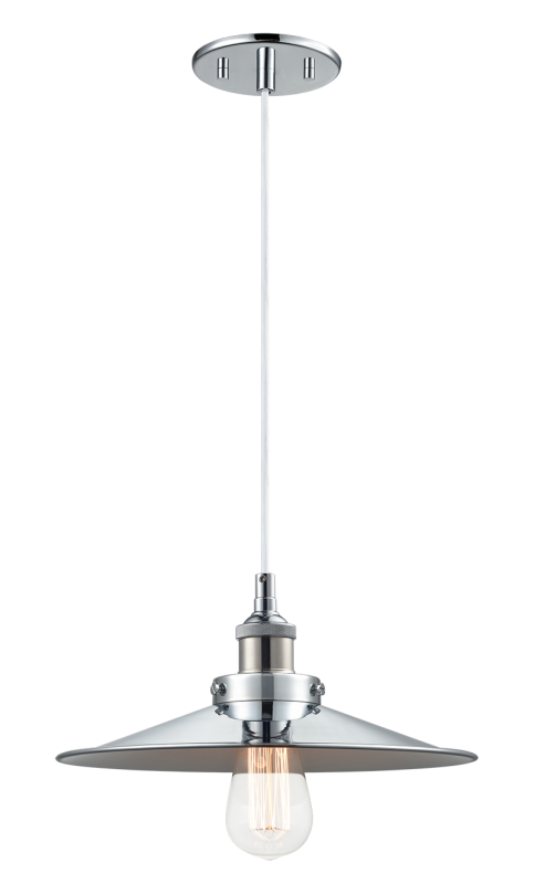 Matteo Lighting Bulstrode's Workshop 12" Pendant in Chrome / Chrome with White Interior (C46112CHCH) – alternate view