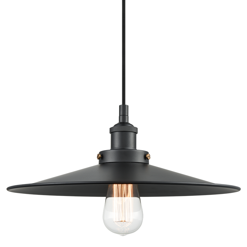 Matteo Lighting Bulstrode's Workshop 14" Pendant in Black / Black (C46113BKBK)
