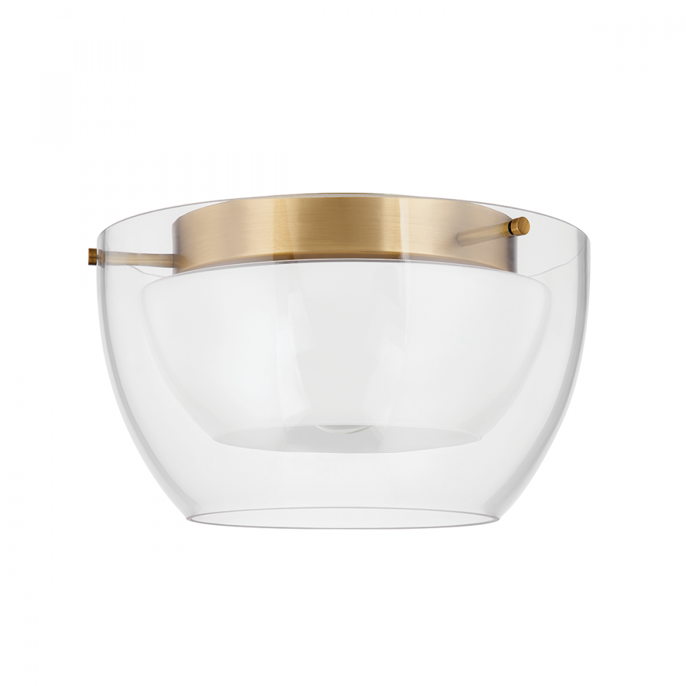 Troy Dutton Flush Mount Patina Brass
