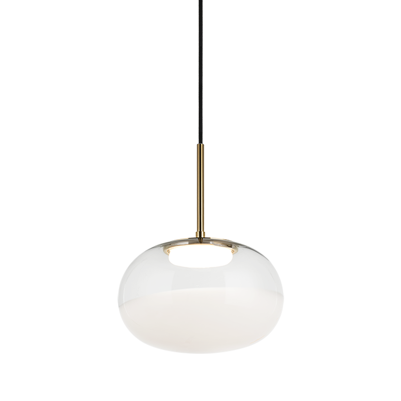 Matteo Lighting Jayce 11" LED Pendant in Aged Gold Brass (C60511AGWH)