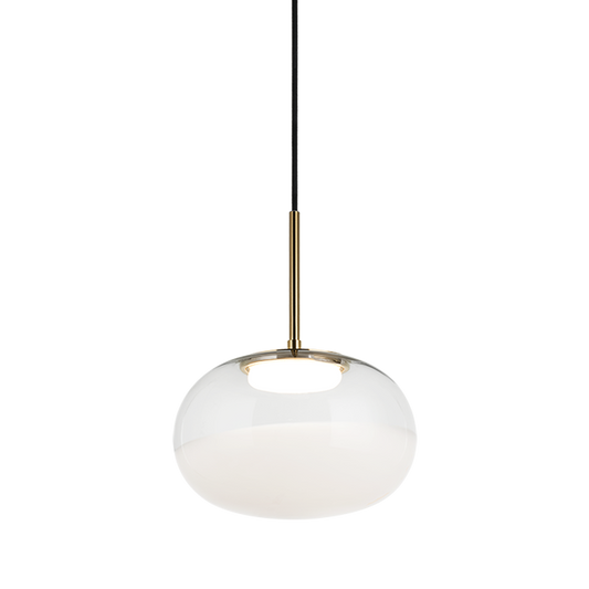 Matteo Lighting Jayce 11" LED Pendant in Aged Gold Brass (C60511AGWH)