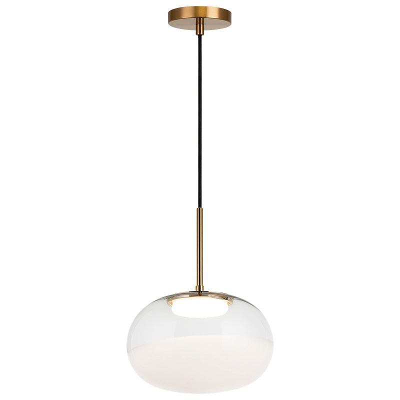Matteo Lighting Jayce 11" LED Pendant in Aged Gold Brass (C60511AGWH) – alternate view