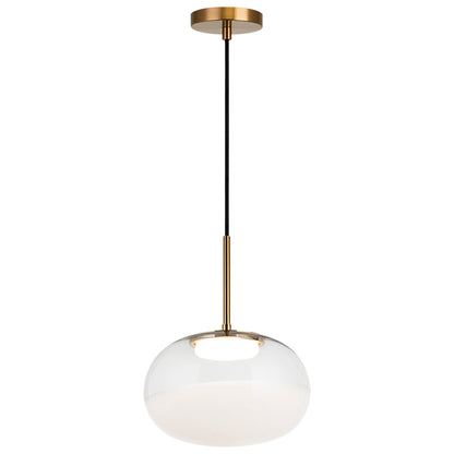 Matteo Lighting Jayce 11" LED Pendant in Aged Gold Brass (C60511AGWH) – alternate view