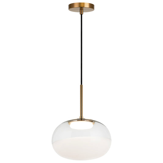 Matteo Lighting Jayce 11" LED Pendant in Aged Gold Brass (C60511AGWH) – alternate view