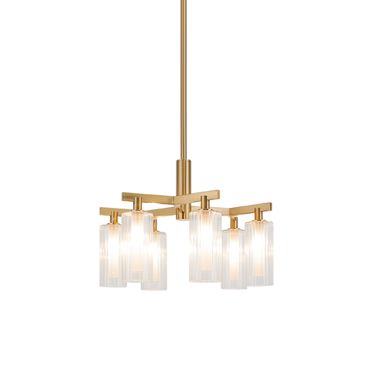 Matteo Lighting Kristof 6-Light Chandelier in Aged Gold Brass, 21.25"W (C60806AG)