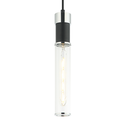Matteo Lighting Tubo 12-in Pendant Black, Brass, Matte Black + Aged Brass