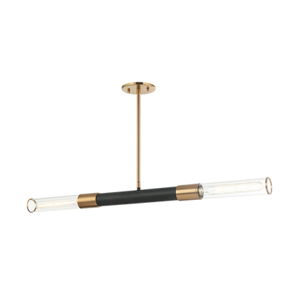Matteo Lighting Tubo 2-Light Pendant Black, Chrome, Matte Black + Chrome