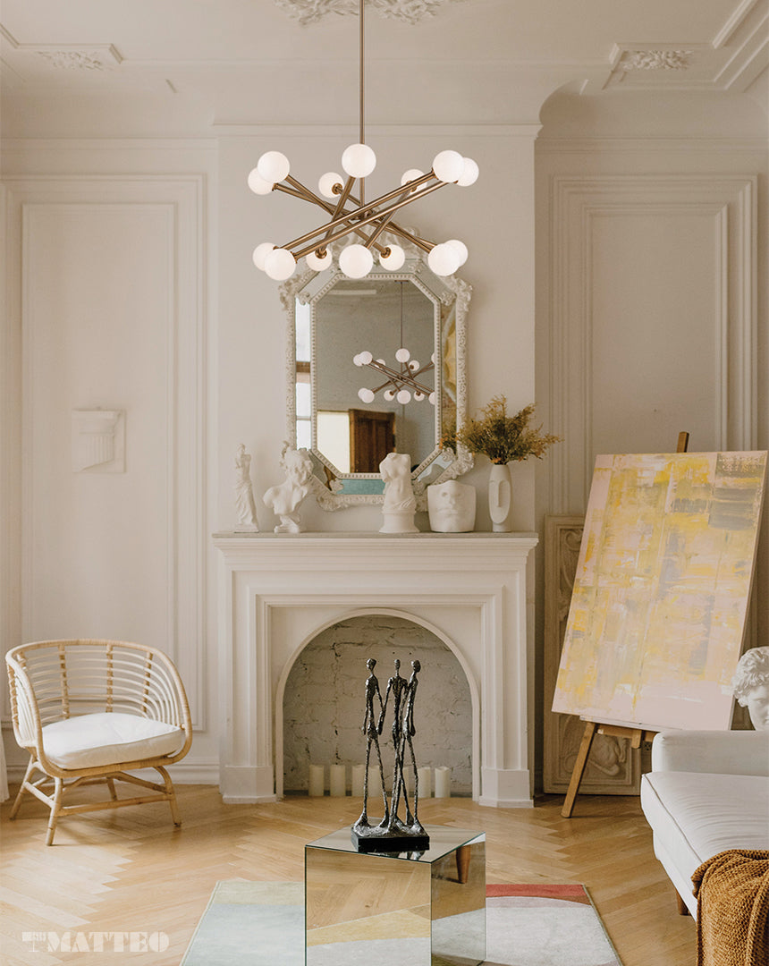 Matteo Lighting Matchstix 14-Light Chandelier Black