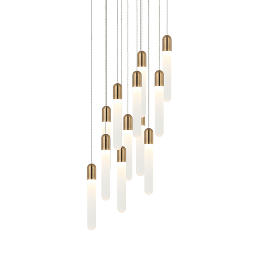 Matteo Lighting Aydin 12-Light LED Pendant Black, Matte Black