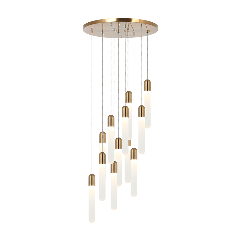 Matteo Lighting Aydin 12-Light LED Pendant Brass, Aged Brass