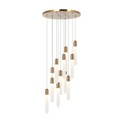 Matteo Lighting Aydin 12-Light LED Pendant Brass, Aged Brass