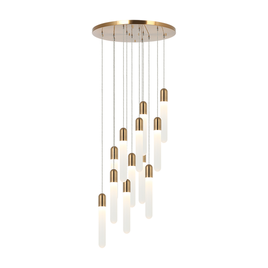 Matteo Lighting Aydin 12-Light LED Pendant Brass, Aged Brass