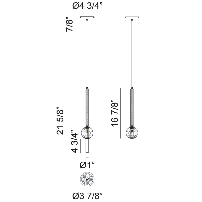 Matteo Lighting Windchimer 4" Pendant in Aged Gold Brass (C68901AG) – alternate view