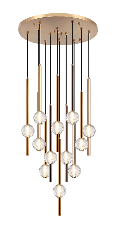 Matteo Lighting Windchimer 22" 12-Light Chandelier in Aged Gold Brass (C68912AG) – alternate view