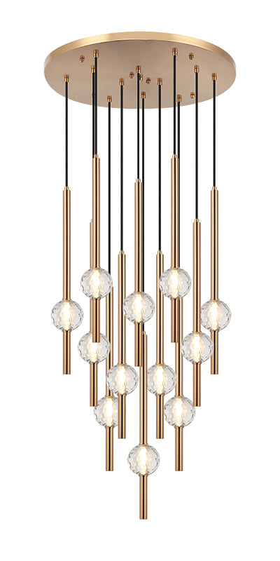 Matteo Lighting Windchimer 22" 12-Light Chandelier in Aged Gold Brass (C68912AG) – alternate view
