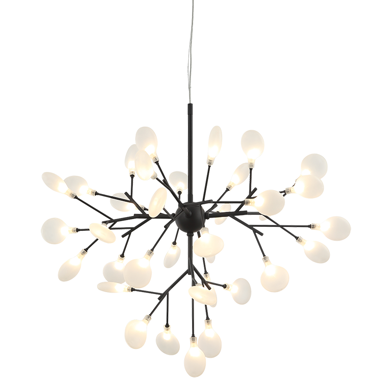 Matteo Lighting Hydrangea Bloom 30" 35-Light Chandelier in Matte Black (C69830MB)