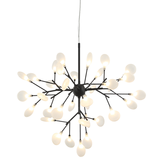 Matteo Lighting Hydrangea Bloom 30" 35-Light Chandelier in Matte Black (C69830MB)