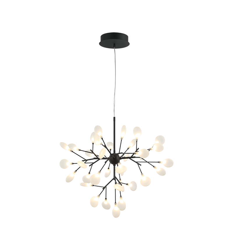 Matteo Lighting Hydrangea Bloom 30" 35-Light Chandelier in Matte Black (C69830MB) – alternate view