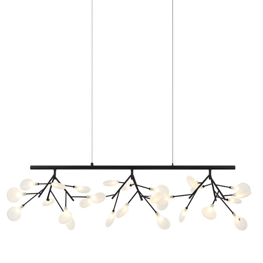 Matteo Lighting Hydrangea Bloom 46" 27-Light Linear Chandelier in Matte Black (C69846MB)