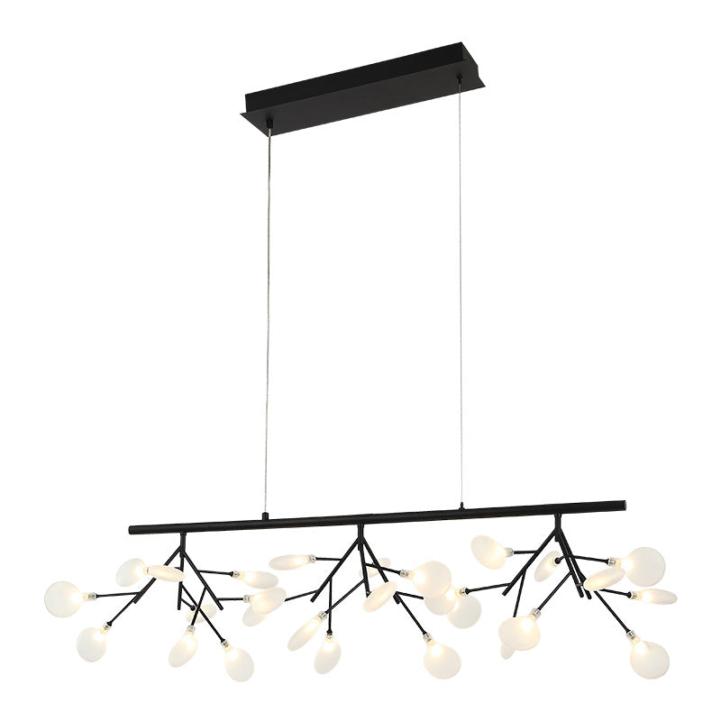 Matteo Lighting Hydrangea Bloom 46" 27-Light Linear Chandelier in Matte Black (C69846MB) – alternate view