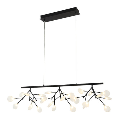 Matteo Lighting Hydrangea Bloom 46" 27-Light Linear Chandelier in Matte Black (C69846MB) – alternate view