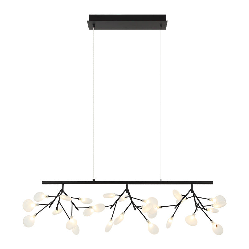 Matteo Lighting Hydrangea Bloom 46" 27-Light Linear Chandelier in Matte Black (C69846MB) – alternate view