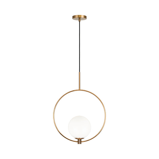 Matteo Lighting Averley 18" Adjustable Ring Pendant in Aged Gold Brass (C71311AGOP) – alternate view