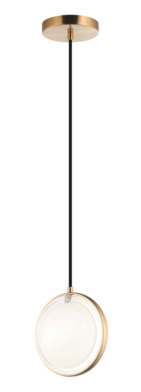 Matteo Lighting Chatoyant 7" Pendant in Aged Gold Brass (C71501AG) – alternate view