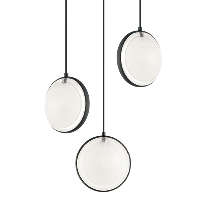 Matteo Lighting Chatoyant 3-Light Pendant Black, Matte Black