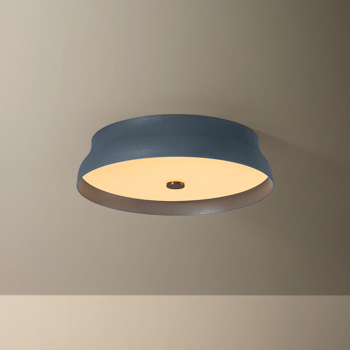 Troy Shore Flush Mount Patina Brass / Slate Gesso Detail 1