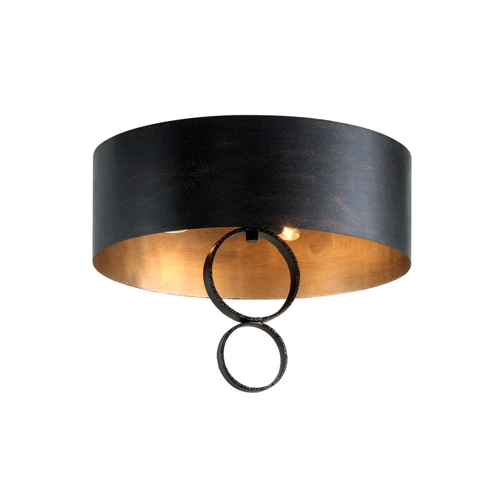 Troy Rivington Semi-Flush Mount Charred Copper