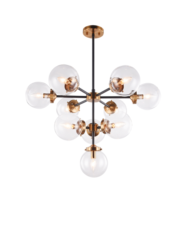 Matteo Lighting Maru 2 Tier 10-Light Chandelier Chrome