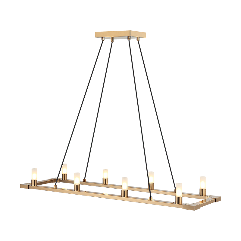 Matteo Lighting Cascadian 8-Light Chandelier Aged Gold Brass
