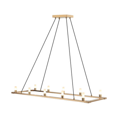 Matteo Lighting Cascadian 10-Light Chandelier Aged Gold Brass