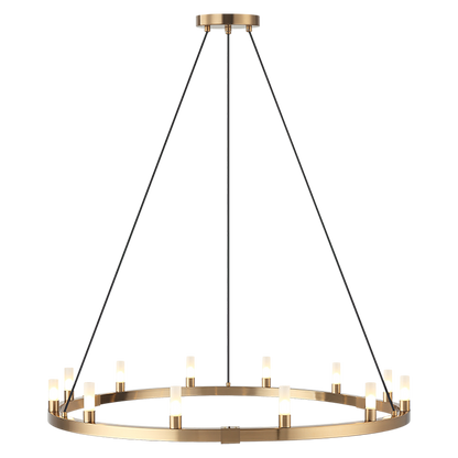 Matteo Lighting Cascadian 12-Light Chandelier Aged Gold Brass