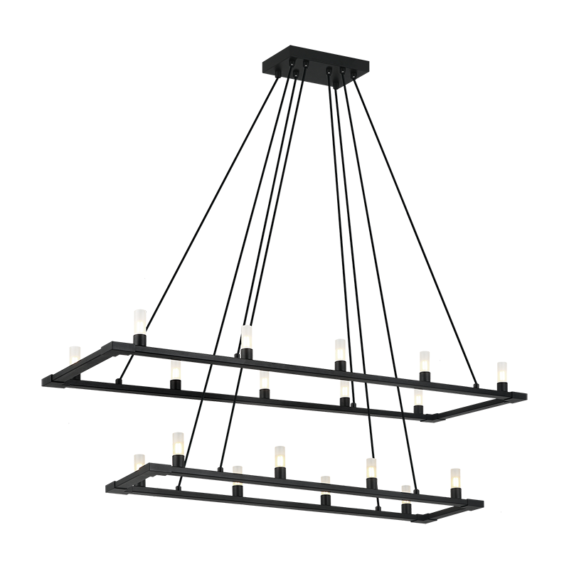 Matteo Lighting Cascadian 18-Light Chandelier Matte Black