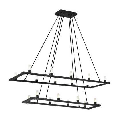 Matteo Lighting Cascadian 18-Light Chandelier Matte Black